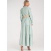 Mintové viskózové maxi šaty se stojáčkem