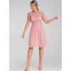 Růžové tylové mini šaty bez rukávů