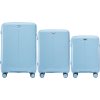 Světle modrá sada 3 cestovních kufrů WINGS COCKATIEL