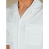 Bílá pánská viskózová košile s krátkým rukávem