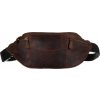 Peterson Tmavě hnědá kožená ledvinka se zipy