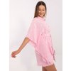 Světle růžový letní dámský komplet s kimonovou košilí a kraťasy