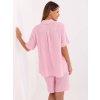 Světle růžový dámský letní bavlněný set