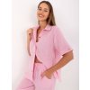 Světle růžový dámský letní bavlněný set