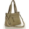 MARCO MAZZZINI Béžová taupe dámská kožená kabelka přes rameno