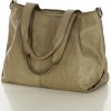 MARCO MAZZZINI Béžová taupe dámská kožená kabelka přes rameno