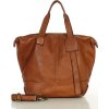 MARCO MAZZINI Camel dámská prostorná kožená shopper kabelka