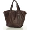 MARCO MAZZINI Tmavě hnědá dámská prostorná kožená shopper kabelka