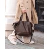 MARCO MAZZINI Tmavě hnědá dámská prostorná kožená shopper kabelka (Velikost ONE SIZE)