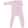 Růžový dětský overal s květinovým vzorem