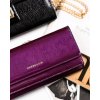 Peterson Tmavě fialová lesklá dámská kožená peněženka Y626