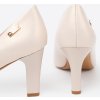 Světle béžové dámské lodičky na sloupku Sergio Leone, podpatek 7,5 cm