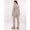 Šedá dámská pletená souprava mikiny a kalhot s ozdobnými zipy