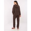 Čokoládově hnědá dámská pletená souprava mikiny a kalhot