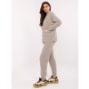 Šedá dámská pletená souprava mikiny a kalhot