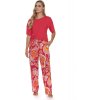 Doctor Nap růžové dámské pyžamo s květinovými kalhotami