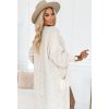 Smetanový dámský pletený dlouhý kardigan