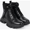 Černé dámské kotníkové boty s robustní podrážkou a zipem