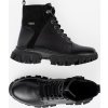 Černé dámské kotníkové boty s robustní podrážkou a zipem
