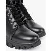 Černé dámské kotníkové boty s robustní podrážkou a zipem