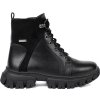Černé dámské kotníkové boty s robustní podrážkou a zipem