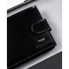 Peterson Elegantní černá kožená peněženka se zapínáním W092
