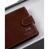 Peterson Elegantní hnědá kožená peněženka se zapínáním W091 (Velikost ONE SIZE)