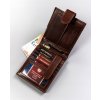 Peterson Elegantní hnědá kožená peněženka se zapínáním W091 (Velikost ONE SIZE)