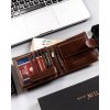 Peterson Elegantní hnědá kožená peněženka se zapínáním W091 (Velikost ONE SIZE)