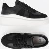 Klasické černé dámské sneakersy na hrubé podrážce