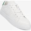 Klasické bílé dámské sneakersy se zeleným prvkem