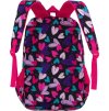 Peterson Černo-růžový srdíčkový školní batoh