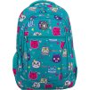 Peterson Tyrkysový školní batoh s roztomilými kočičkami