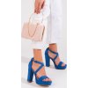 Modré sandály na vysokém podpatku Shelvt, podpatek 12 cm