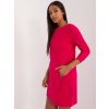 Tmavě růžové mikinové šaty s kapsami