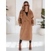 Hnědý dámský oversize kabát