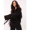 Černá dámská semišová bunda s třásněmi
