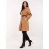 Camel dámský kabát s kapsami a páskem