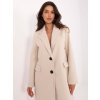 Smetanový dámský kabát s ramenními vycpávkami