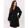 Černý dámský kabát s dvouřadým zapínáním