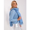 Světle modrá šála s třásněmi (Velikost ONE SIZE)