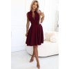 Dámské vínové šaty s předním zipem