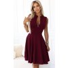 Dámské vínové šaty s předním zipem