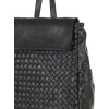 MARCO MAZZINI Černý dámský kožený tkaný batoh s kapsami (Velikost ONE SIZE)