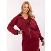 Vínová dámská viskózová dvoudílná souprava s ozdobnými manžetami