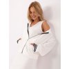 Bílá dámská viskózová dvoudílná souprava s ozdobnými manžetami