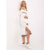 Bílá dámská viskózová dvoudílná souprava s ozdobnými manžetami
