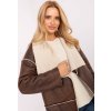 Hnědá dámská přechodová bunda bez zapínání