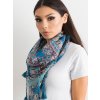 Modrý dámský šátek s etnickými vzory