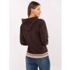 Tmavě hnědá dámská bavlněná mikina s výšivkou